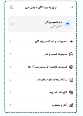 ورود به پنل پذیرندگان دیجی‌پی